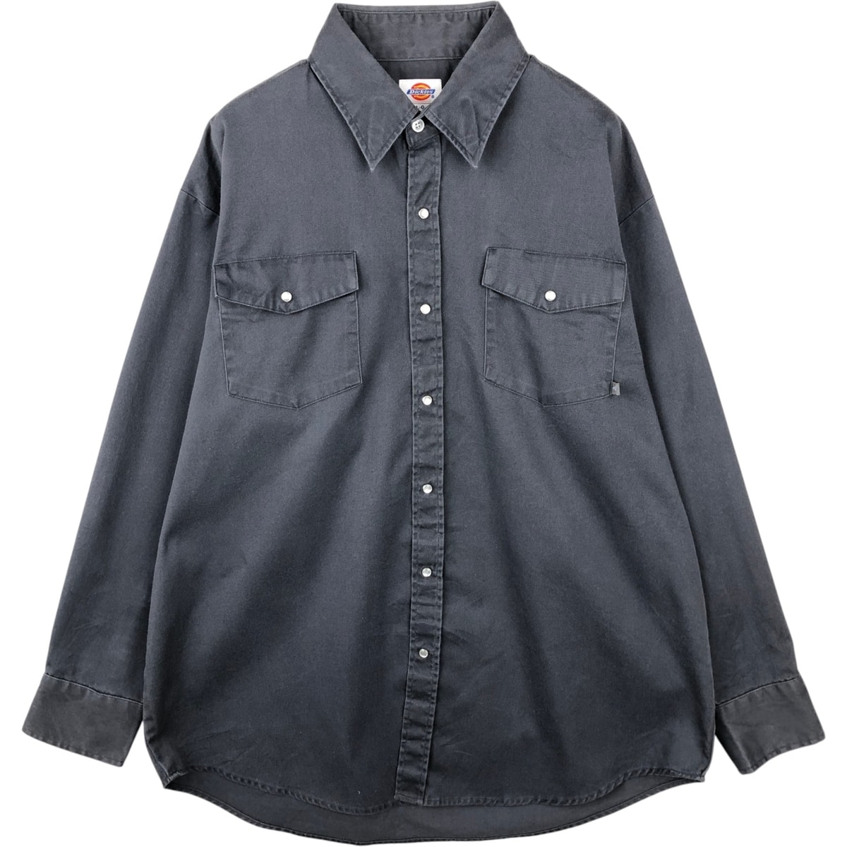 古着 ディッキーズ Dickies 長袖 ワークシャツ メンズL相当 スナップボタン/eaa643856