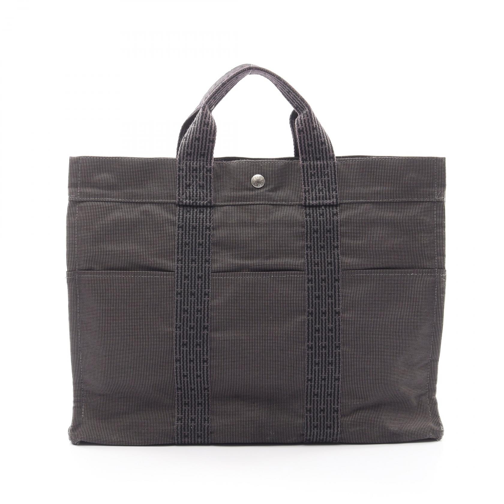 エルメス HERMES エールラインMM トートバッグ バッグ ナイロンキャンバス メンズ レディース グレー系 【中古】