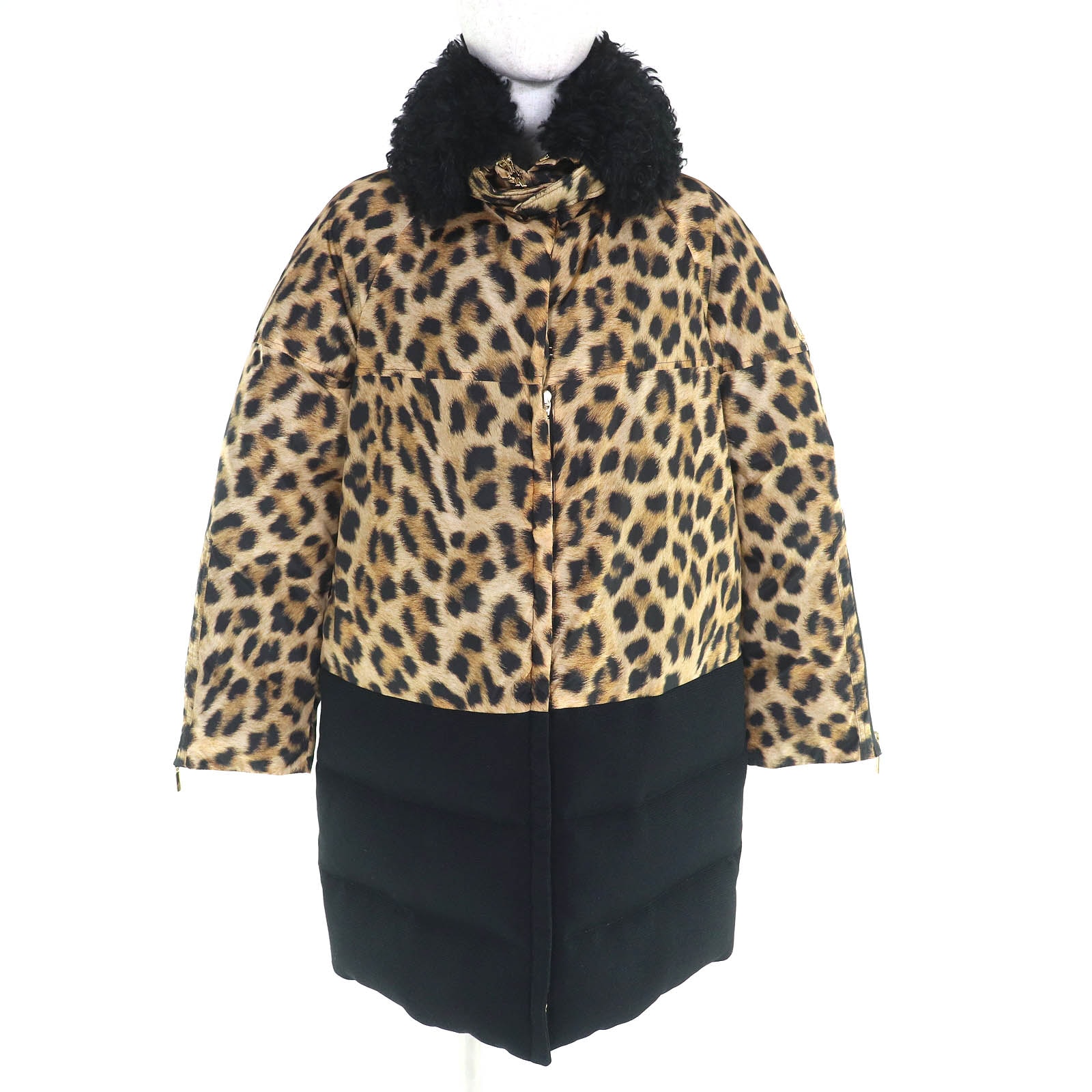 美品 モンクレール ガムルージュ ダウンコート FLAVIENNE レオパード柄