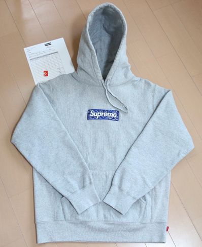Supreme Bandana Box Logo Hooded Sweatshirt "Grey"