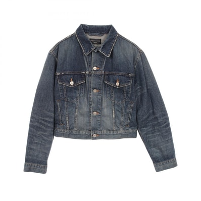 バレンシアガ BALENCIAGA デニムジャケット 衣料品 アウター コットン メンズ レディース ネイビー系 773613 【中古】