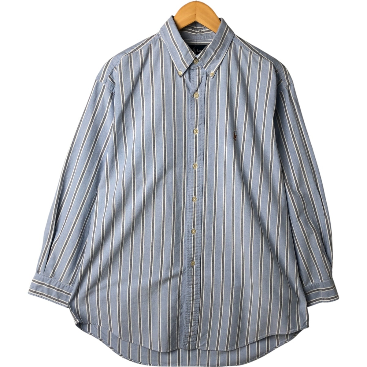 古着 ラルフローレン Ralph Lauren YARMOUTH 長袖 ボタンダウンストライプシャツ メンズL相当/eaa549314