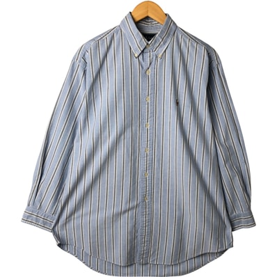 古着 ラルフローレン Ralph Lauren YARMOUTH 長袖 ボタンダウンストライプシャツ メンズL相当/eaa549314
