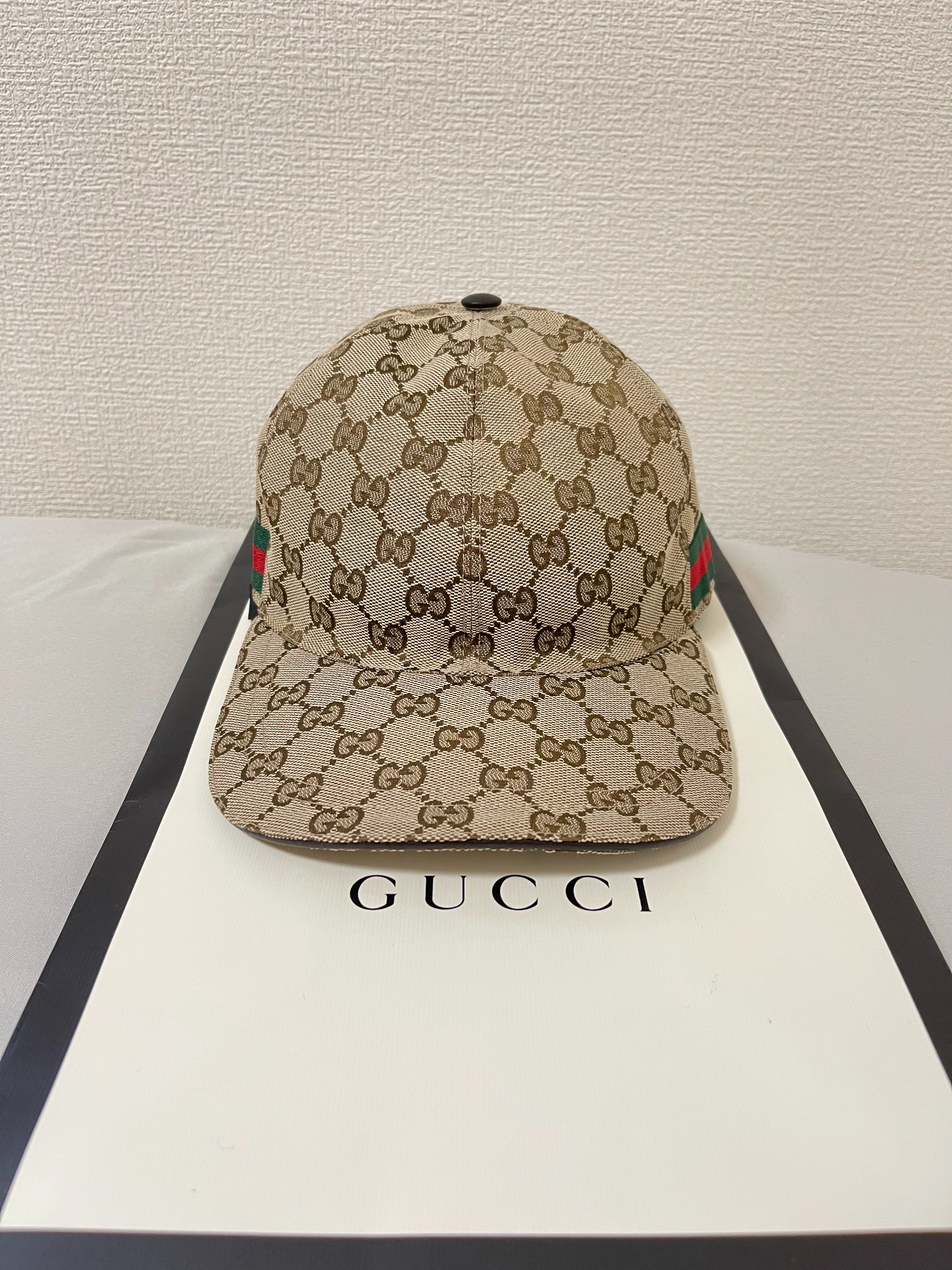GUCCI Original GG Canvas Baseball Hat With Web "Beige/Ebony"