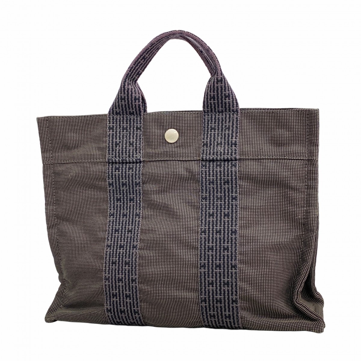 【6ce5901-k】エルメス トートバッグ エールラインPM キャンバス グレー シルバー金具【中古】メンズ レディース ユニセックス