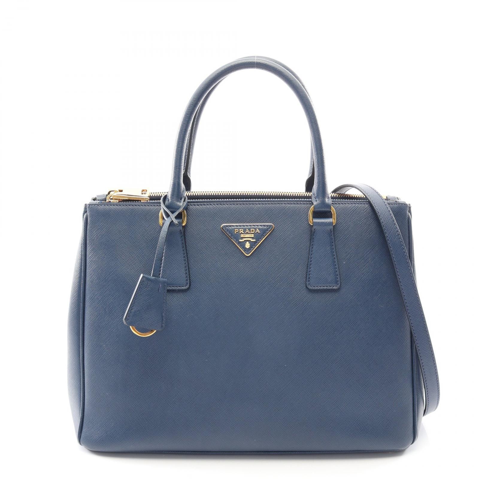 プラダ PRADA SAFFIANO LUX ガレリア 2WAY ハンドバッグ バッグ サフィアーノレザー レディース ブルー系 BN1801 【中古】