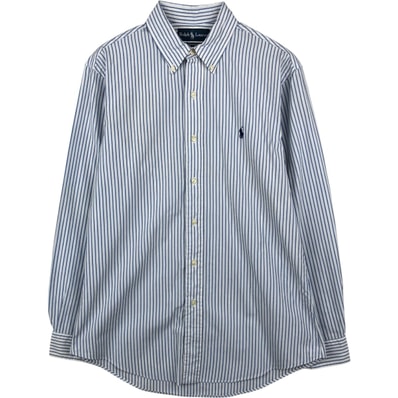 古着 ラルフローレン Ralph Lauren CUSTOM FIT マルチストライプ 長袖 ボタンダウンストライプシャツ メンズM相当/eaa634837