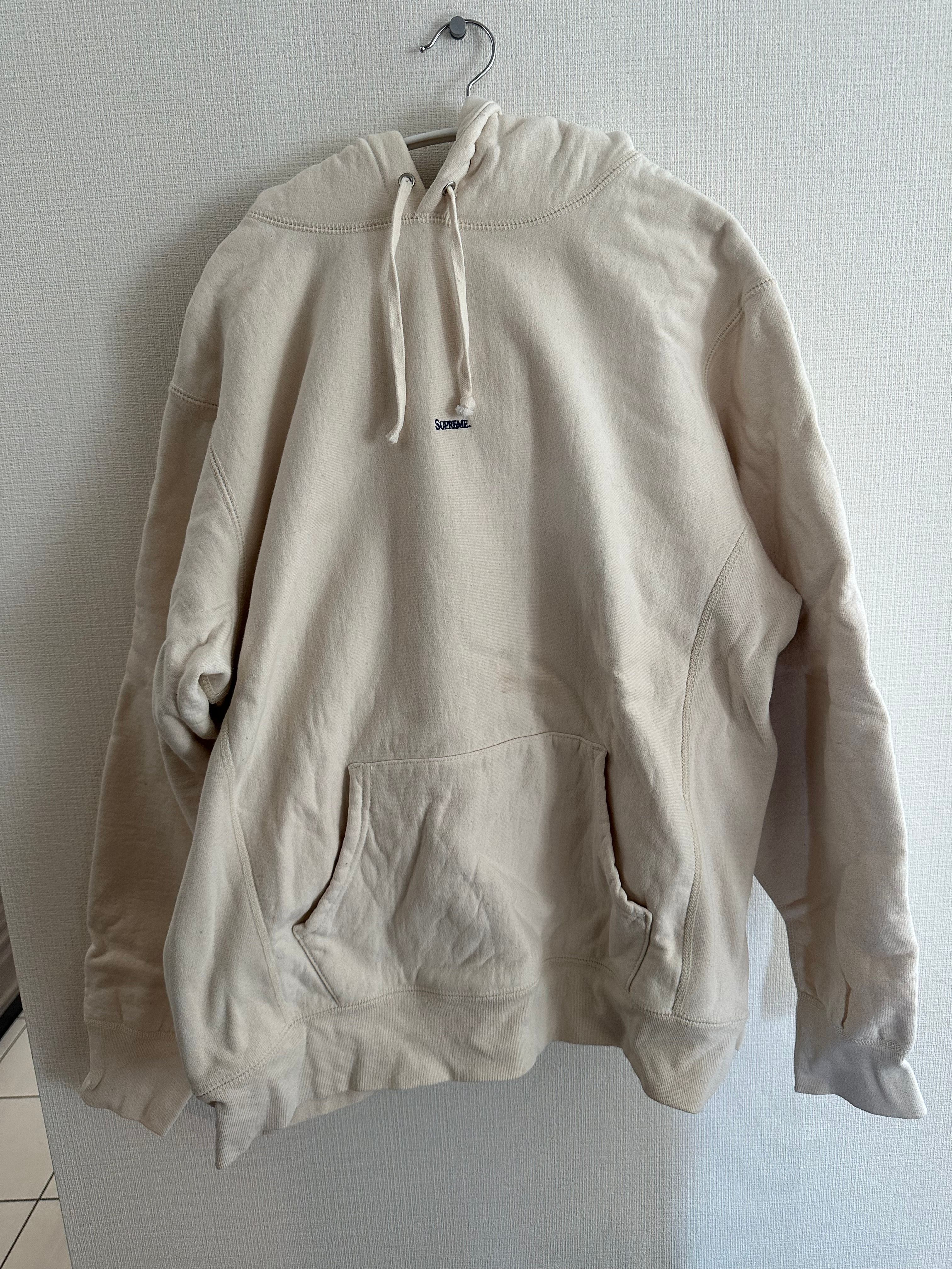 Supreme Micro Logo Hooded Sweatshirt "Natural"