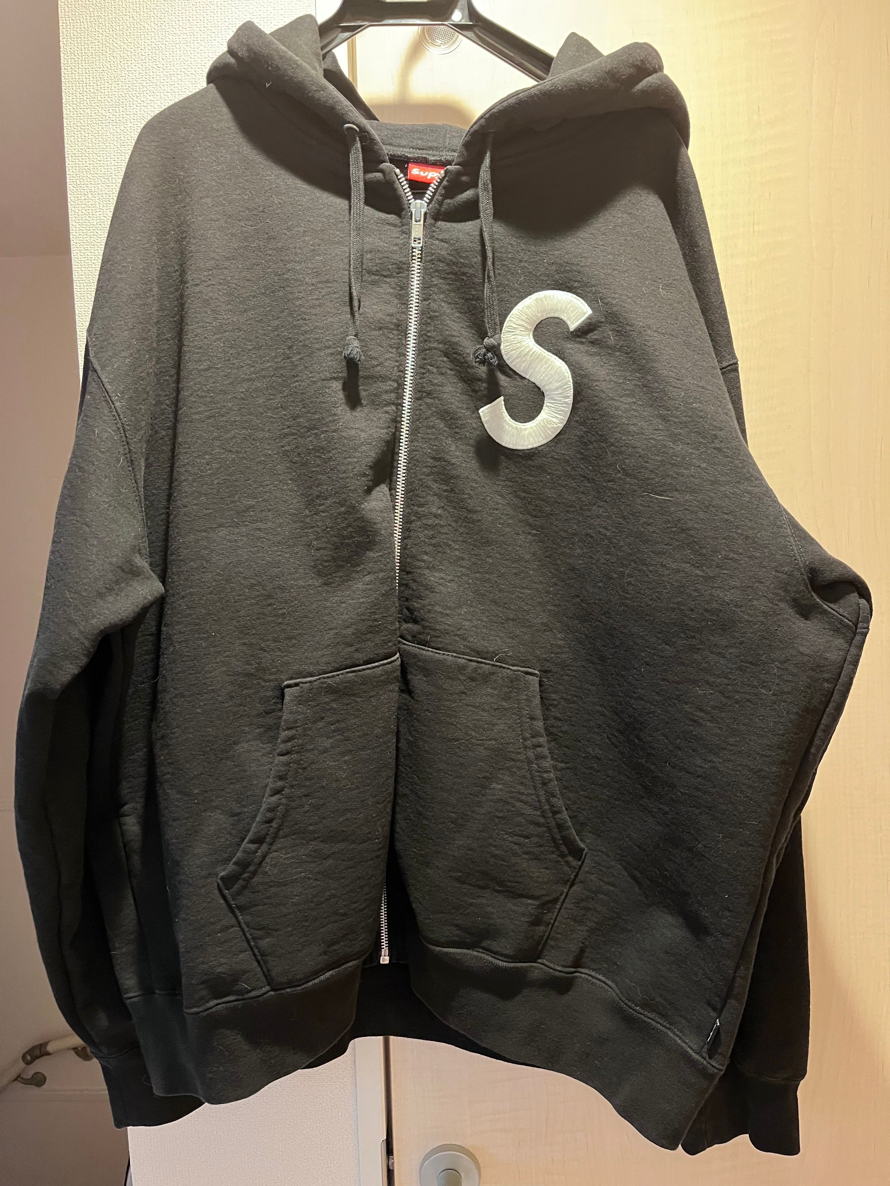 Supreme S Logo Zip Up Hooded Sweatshirt "Black" (23FW)