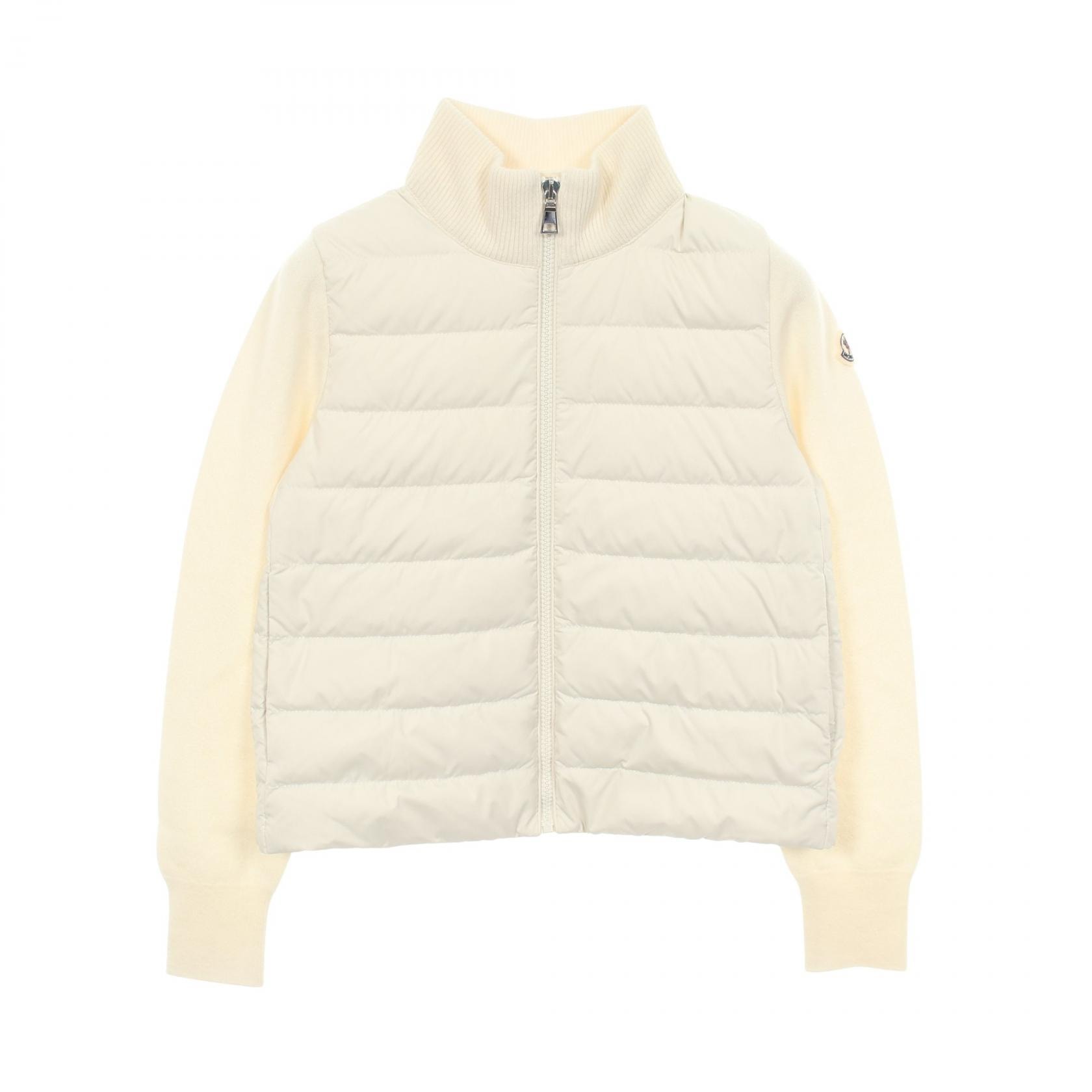 モンクレール MONCLER ニット切替 キッズ ダウンジャケット 衣料品 アウター ウール ポリエステル レディース ホワイト系 9B00002 【中古】