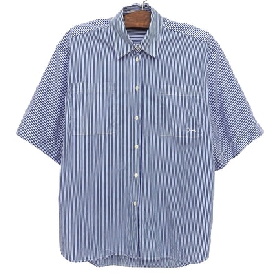 クラネ 美品 HALF SLEEVE HUGE SHIRTS コットン トップス レディース ブルー×ホワイト 1 18122ー4202 25SS 1