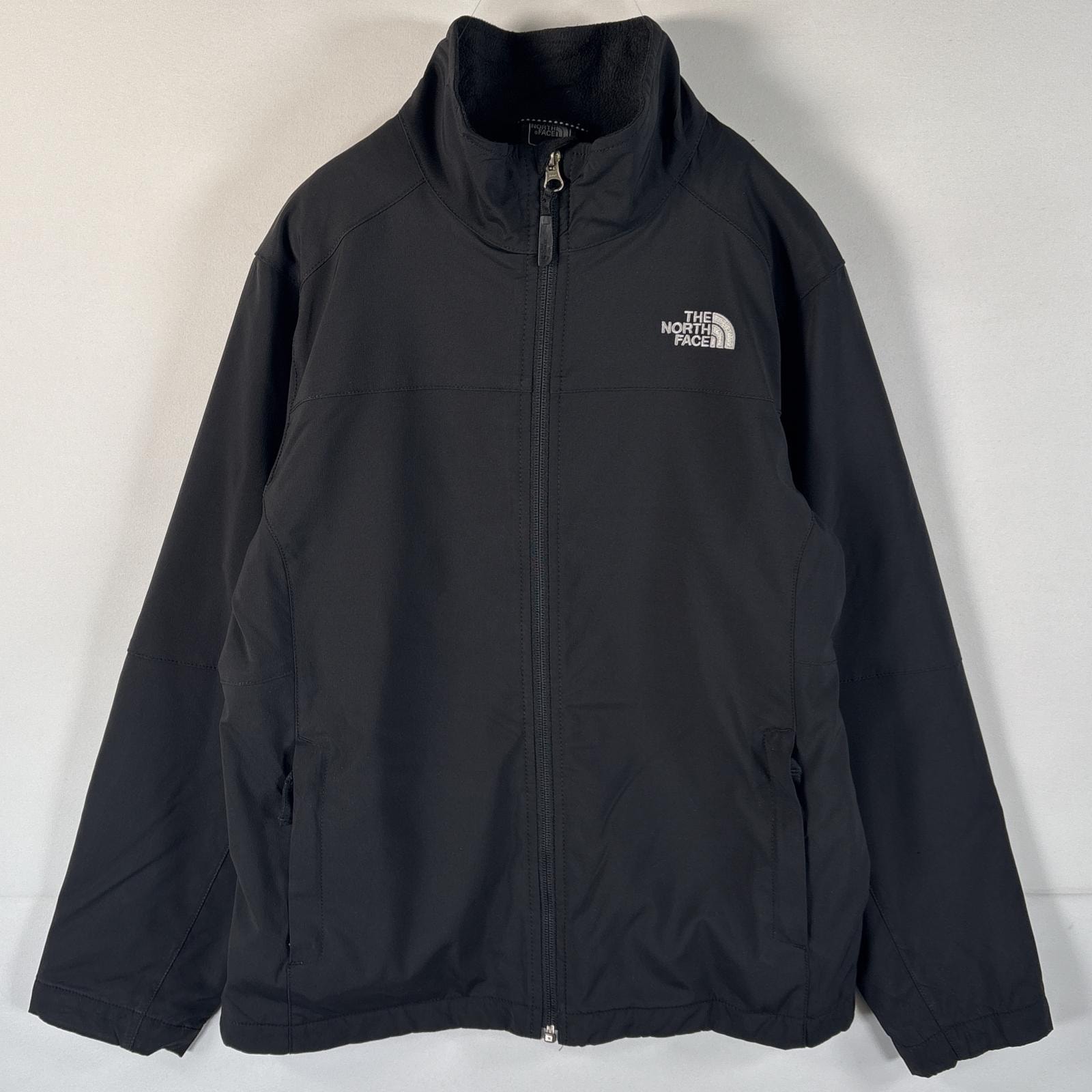 古着 ザ・ノースフェイス THE NORTH FACE ジップアップジャケット フリースライナー ワンポイントロゴ ポーラテック L 14/16  ブラック ボーイズ