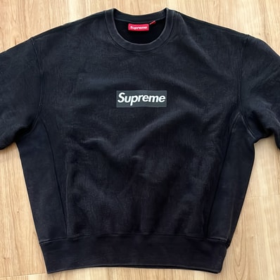 Supreme Washed Box Logo Crewneck "Black"