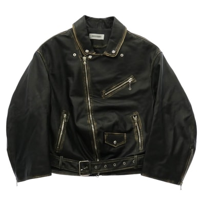 DISCOVERED ディスカバード DC-AW25-BL-08 LEATHER W RIDERS BLOUSON カウレザー ライダース ブルゾン ブラック系 1【中古】