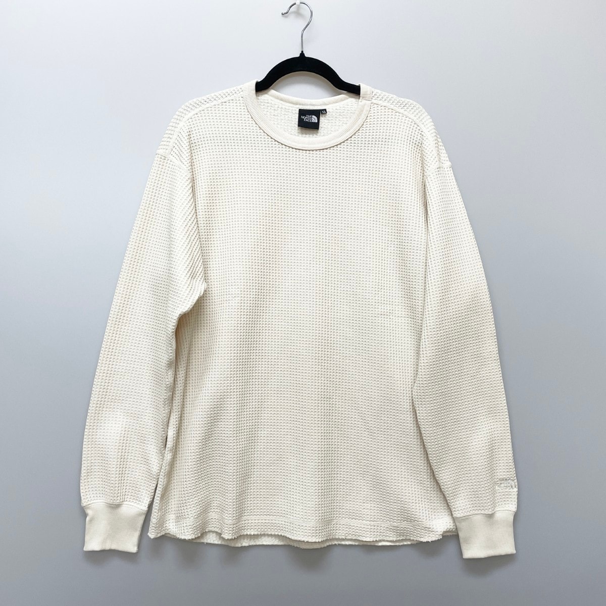 THE NORTH FACE ザノースフェイス メンズ ロングスリーブウォームワッフルクルー SIZE XL NT62032 アイボリー