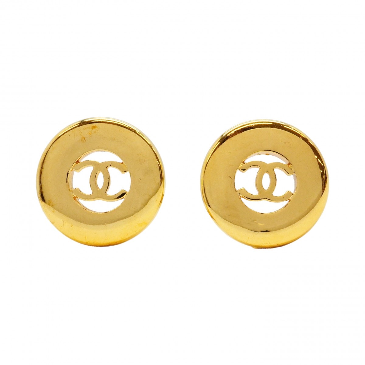 ★最終価格【6jcb0417-k】シャネル イヤリング ヴィンテージ ココマーク 丸型 サークル GPメッキ ゴールド【中古】レディース
