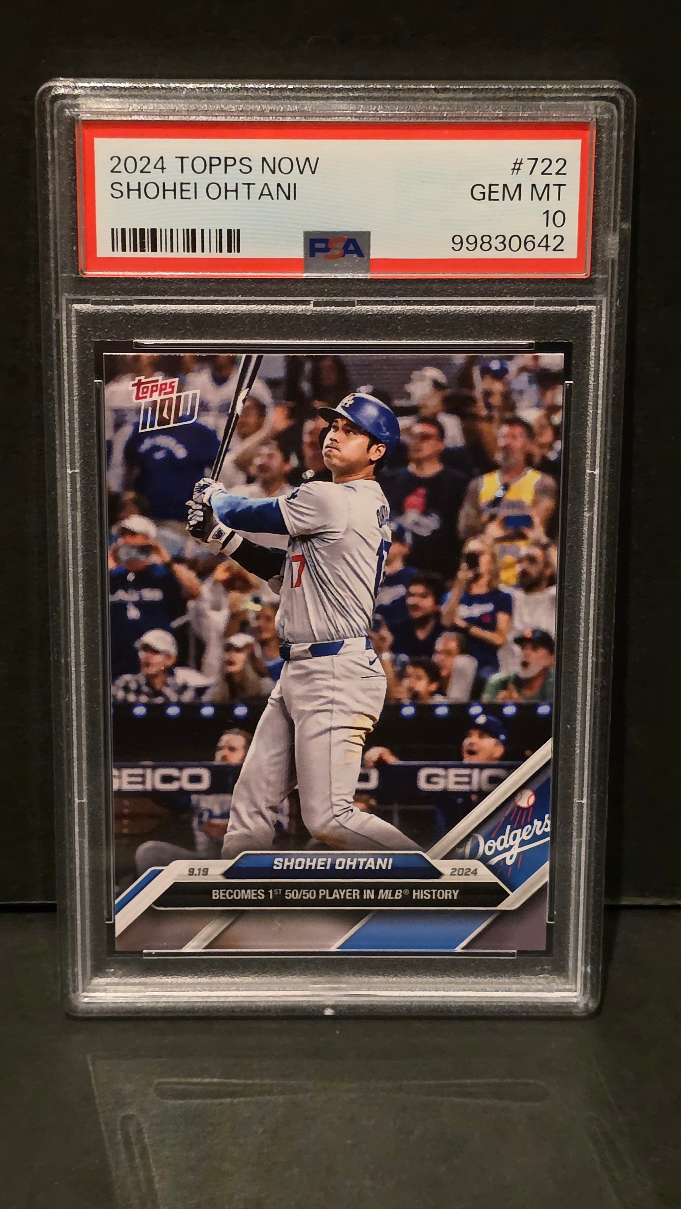 PSA10】大谷翔平 [722](2024 MLB トップスナウカード「50/50 Club 9/19