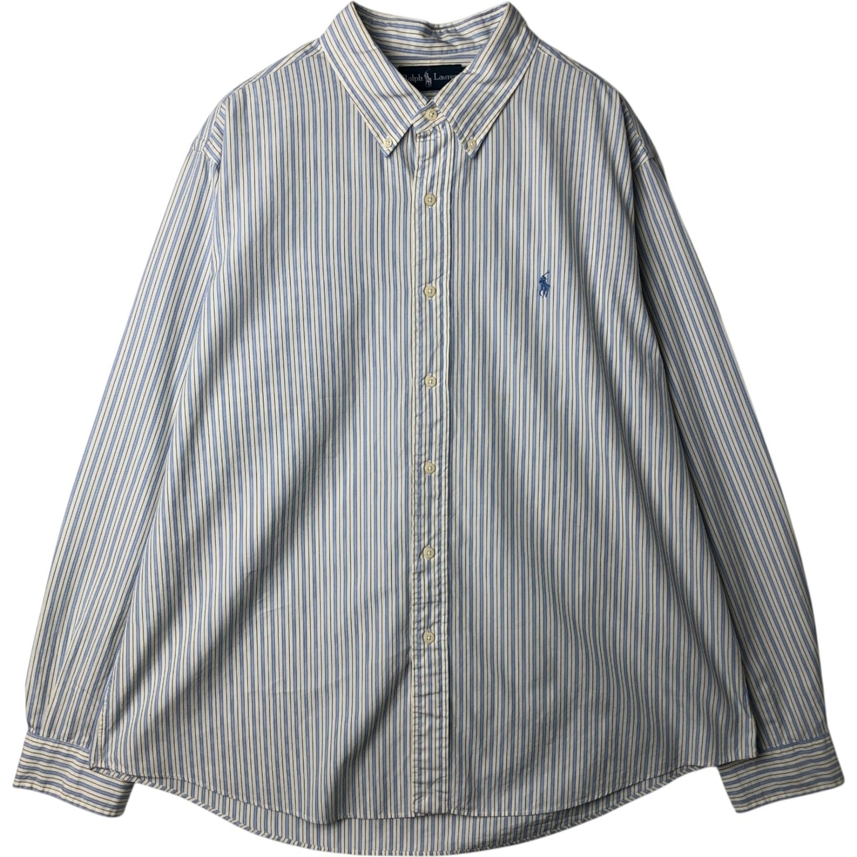 古着 ラルフローレン Ralph Lauren マルチストライプ 長袖 ボタンダウンストライプシャツ メンズXXL相当/eaa629053