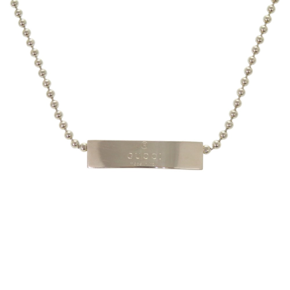 グッチ  ロゴプレート ボールチェーン 1697AR  シルバー9