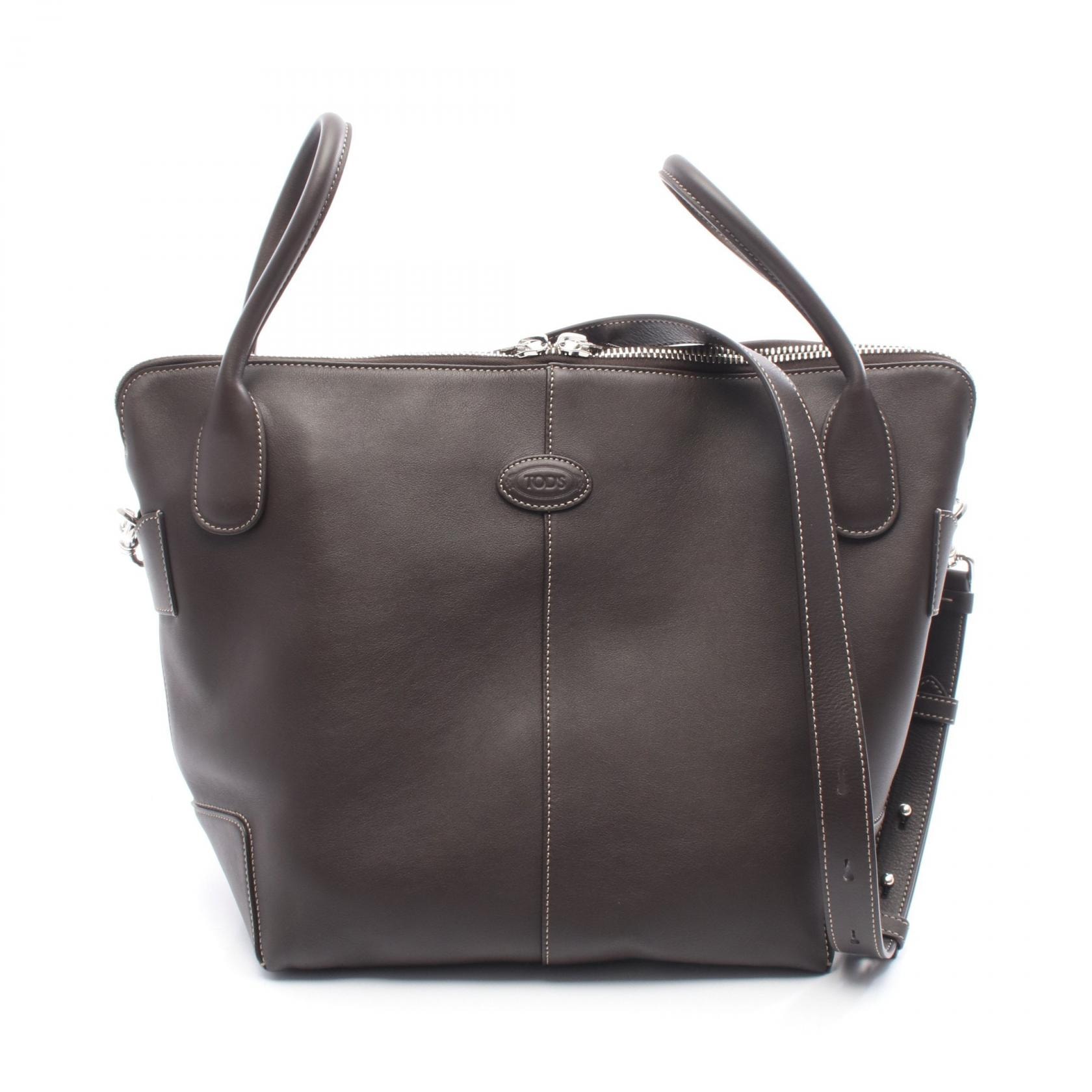 トッズ TOD'S Diバッグ スウィング ハンドバッグ バッグ レザー レディース ブラウン系 【中古】