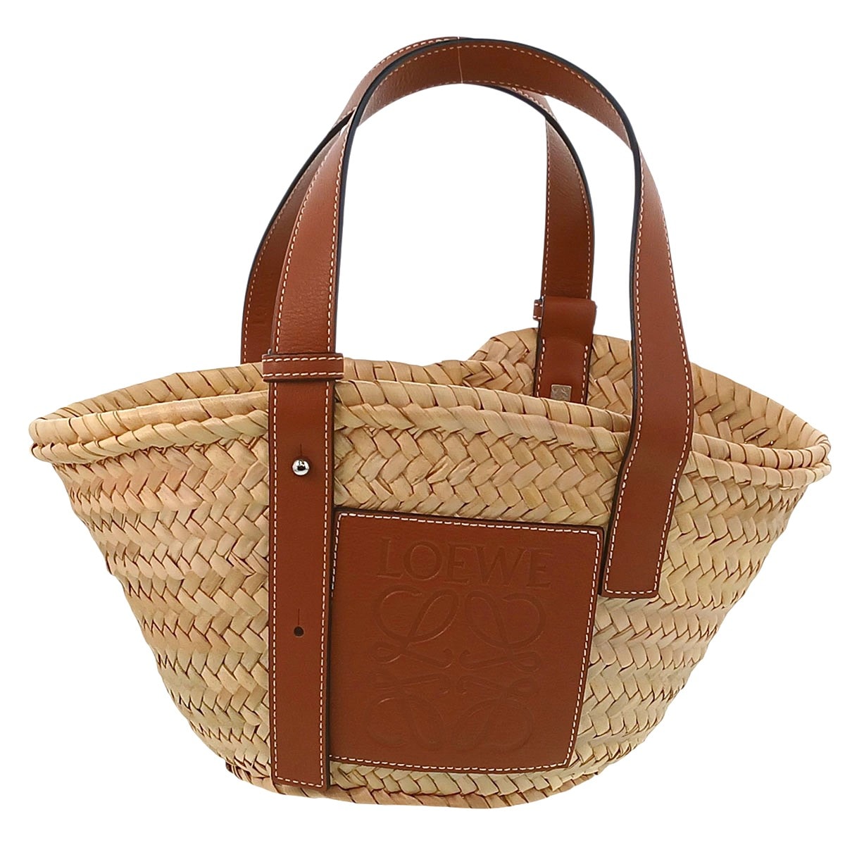 LOEWE ロエベ バスケットバッグ スモール ハンドバッグ 327.02.S93 ラフィア ベージュ  レディース【中古】