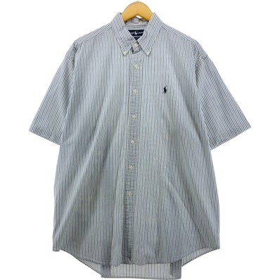 古着 ラルフローレン Ralph Lauren BLAIRE 半袖 ボタンダウン ストライプシャツ メンズXL相当/eaa555141