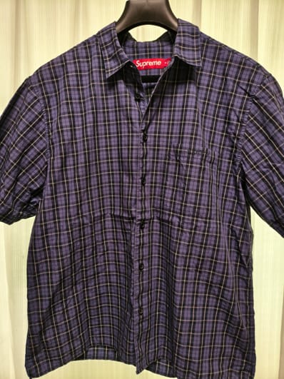 Supreme Loose Fit Mini Plaid S/S Shirt "Navy"