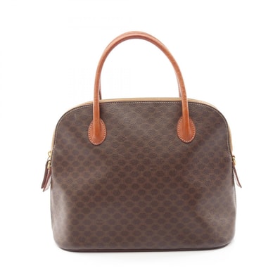 セリーヌ CELINE マカダム ハンドバッグ バッグ PVCコーティングキャンバス レザー レディース ブラウン系 【中古】