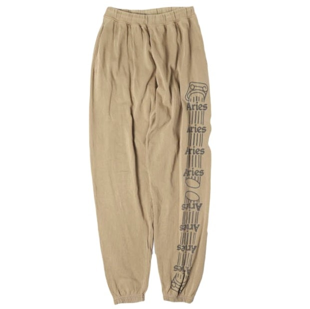 Aries アリーズ イタリア製 Column Sweatpant ローマ神殿 スウェットパンツ SPAR30009 S Brown Khaki ボトムス g27712