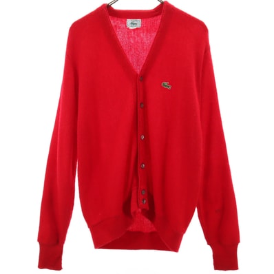 IZOD LACOSTE アイゾットラコステ 90s アクリル オールド 長袖 ニットカーディガン M レッド