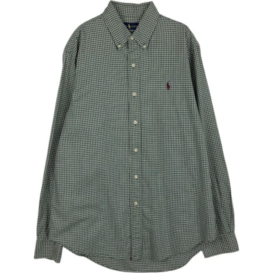 古着 ラルフローレン Ralph Lauren CLASSIC FIT クラシックフィット 長袖 ボタンダウンチェックシャツ メンズM相当/eaa649996