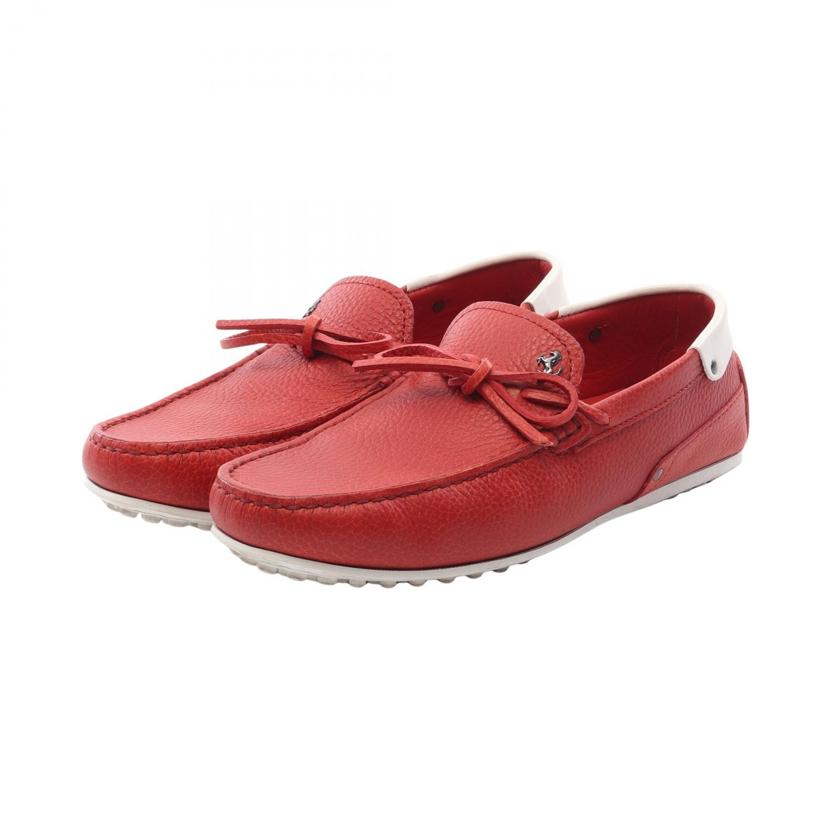 トッズ TOD'S TOD'S for Ferrari ゴンミーニ カジュアルシューズ 靴 レザー メンズ レッド系 / ホワイト系 【中古】