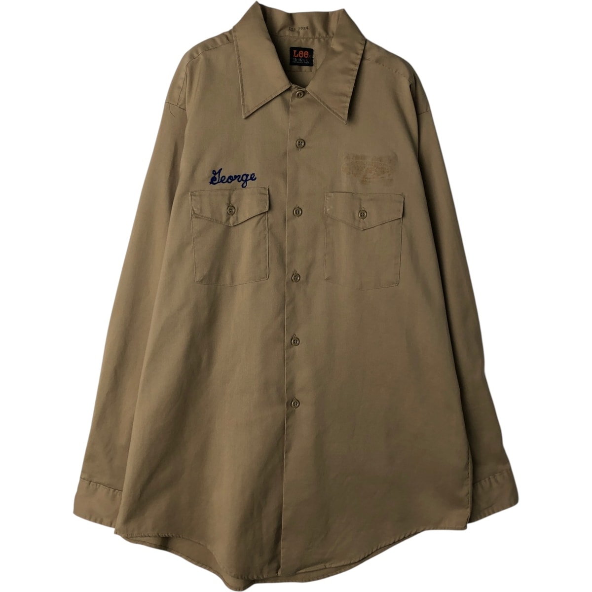 古着 70年代 リー Lee 長袖 ワークシャツ メンズL相当 ヴィンテージ/eaa628750