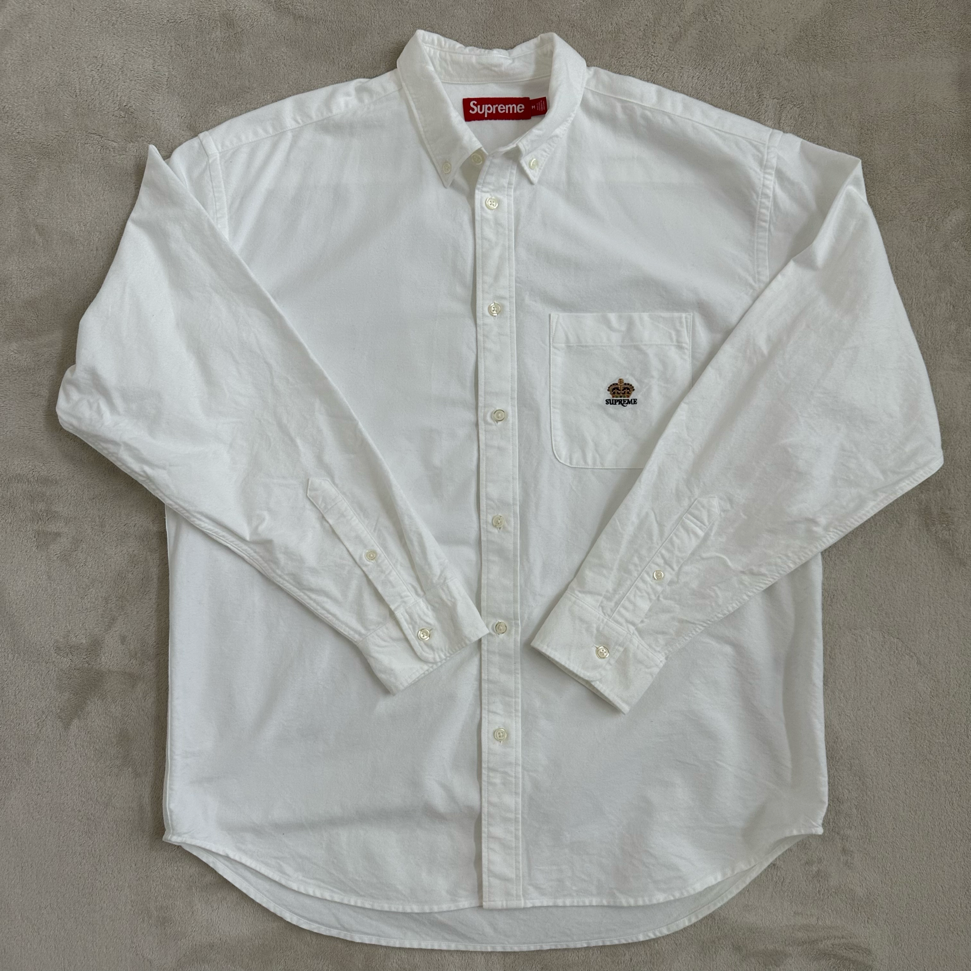 Supreme Loose Fit Flannel Oxford Shirt "White"