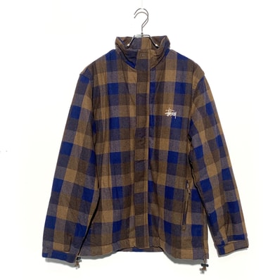 STUSSY Old Wool check jacket brown×Blue
