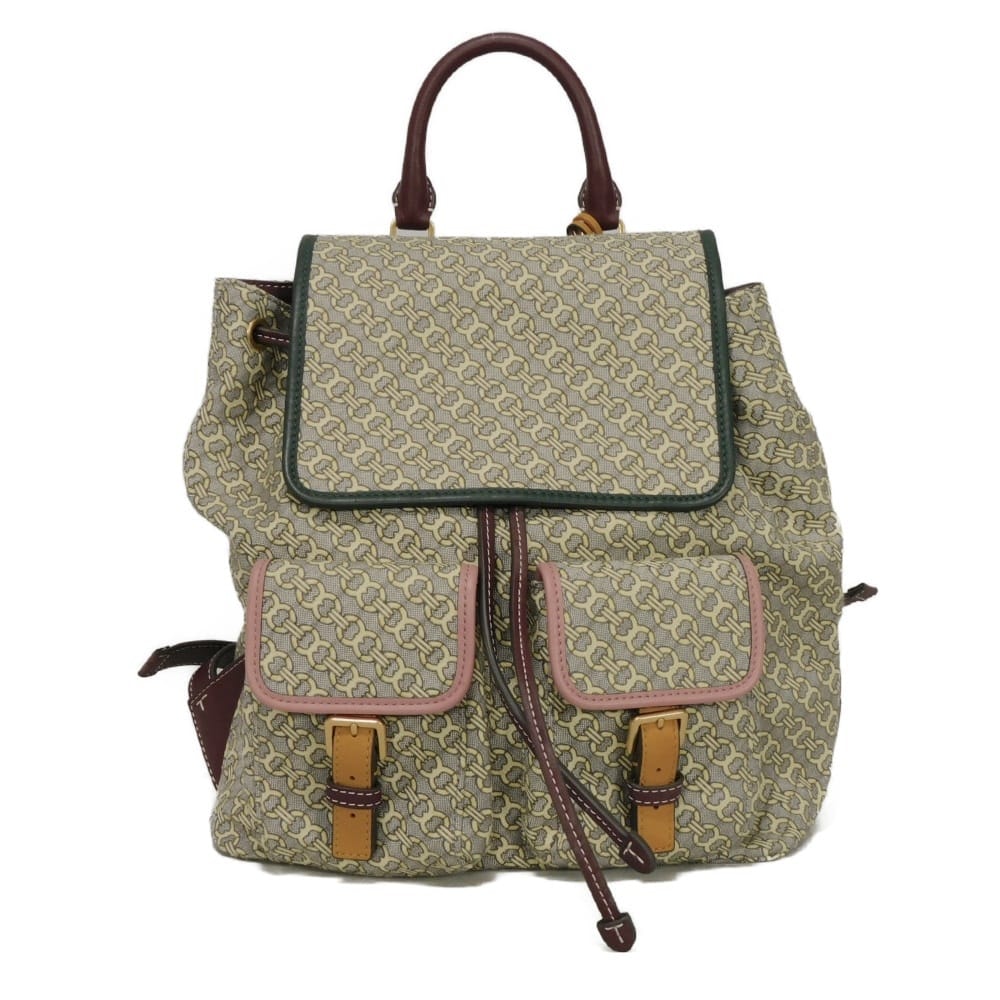 Tory Burch トリーバーチ ペリー ジャガード フラップ デイパック オールオーバーチェーン 総柄 ジェミニ マルチカラー リュックサック バックパック 58031