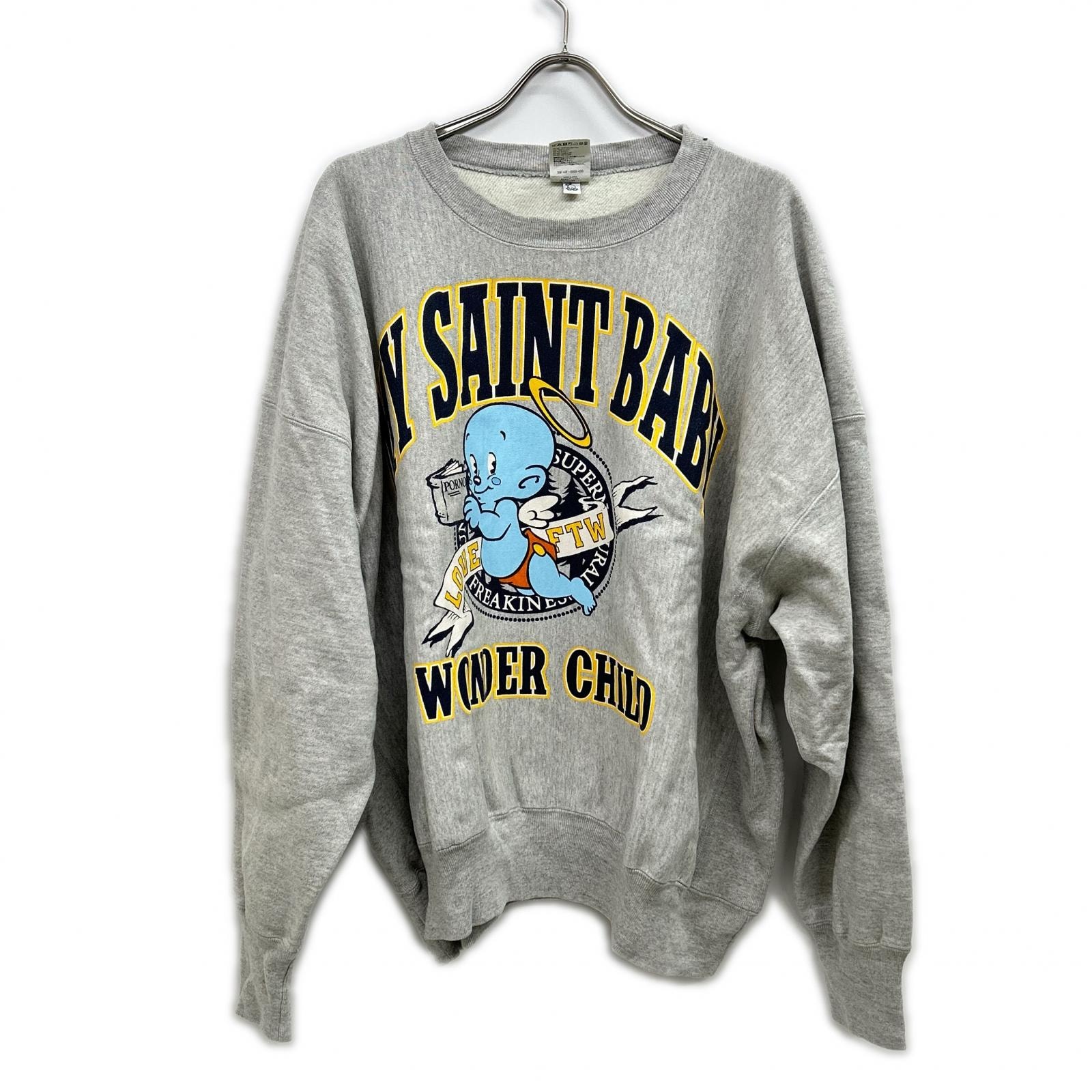 SAINT Mxxxxxx CRW Neck SWT/Baby Micahel "Gray"
