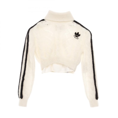 グッチ GUCCI GUCCI × adidas ニット 衣料品 トップス ウール モヘヤ / ナイロン レディース アイボリー系 / ブラック系 【中古】