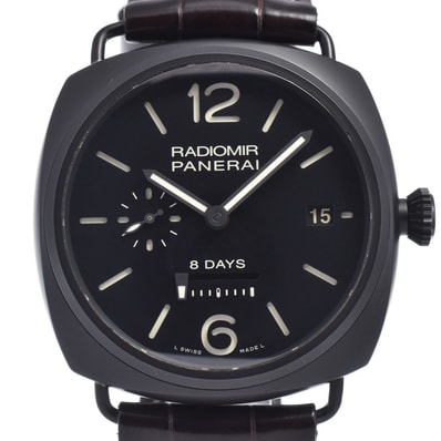 パネライ PANERAI PAM00384 ルミノール 8デイズ ブラック 手巻き メンズ 美品 箱付き 腕時計 N#148529