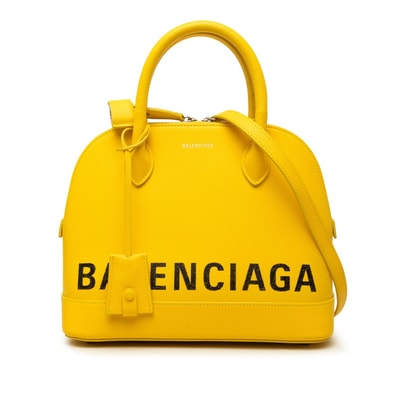 バレンシアガ ヴィル トップハンドルS ハンドバッグ ショルダーバッグ 2WAY 550645 イエロー レザー レディース BALENCIAGA 中古