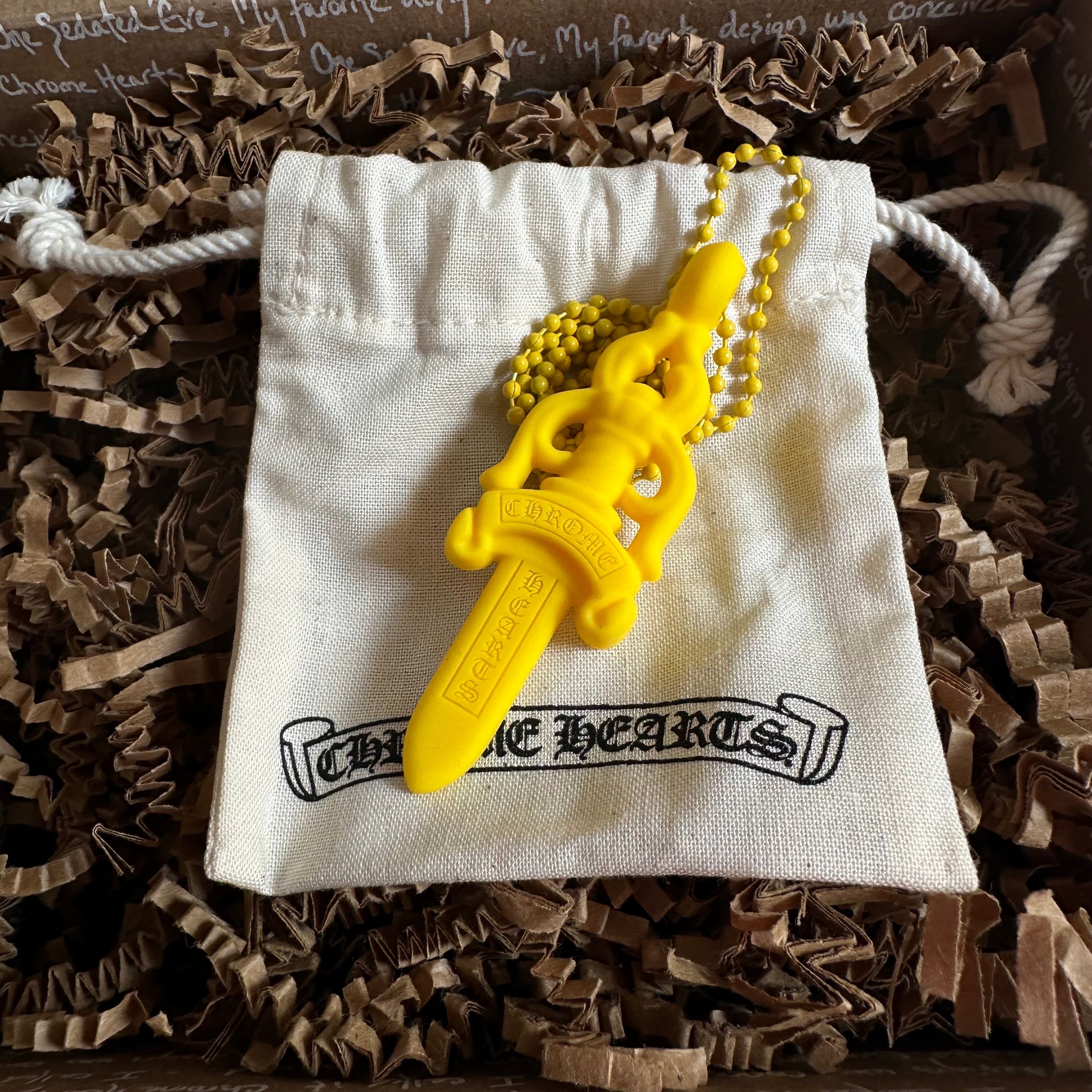Chrome Hearts Rubber Large Dagger Silicon Necklace "Yellow"