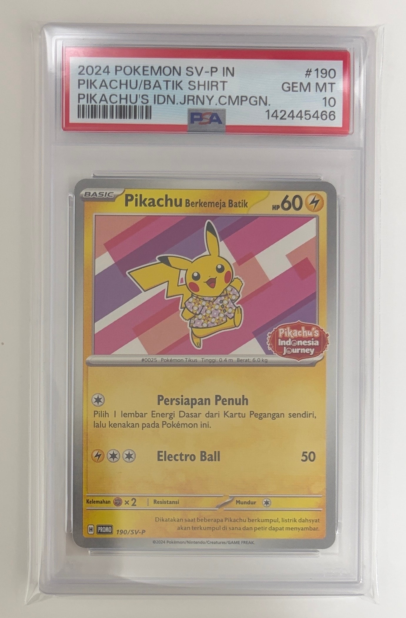 PSA10】バティックシャツを着たピカチュウ (フラワーピカチュウ柄) P