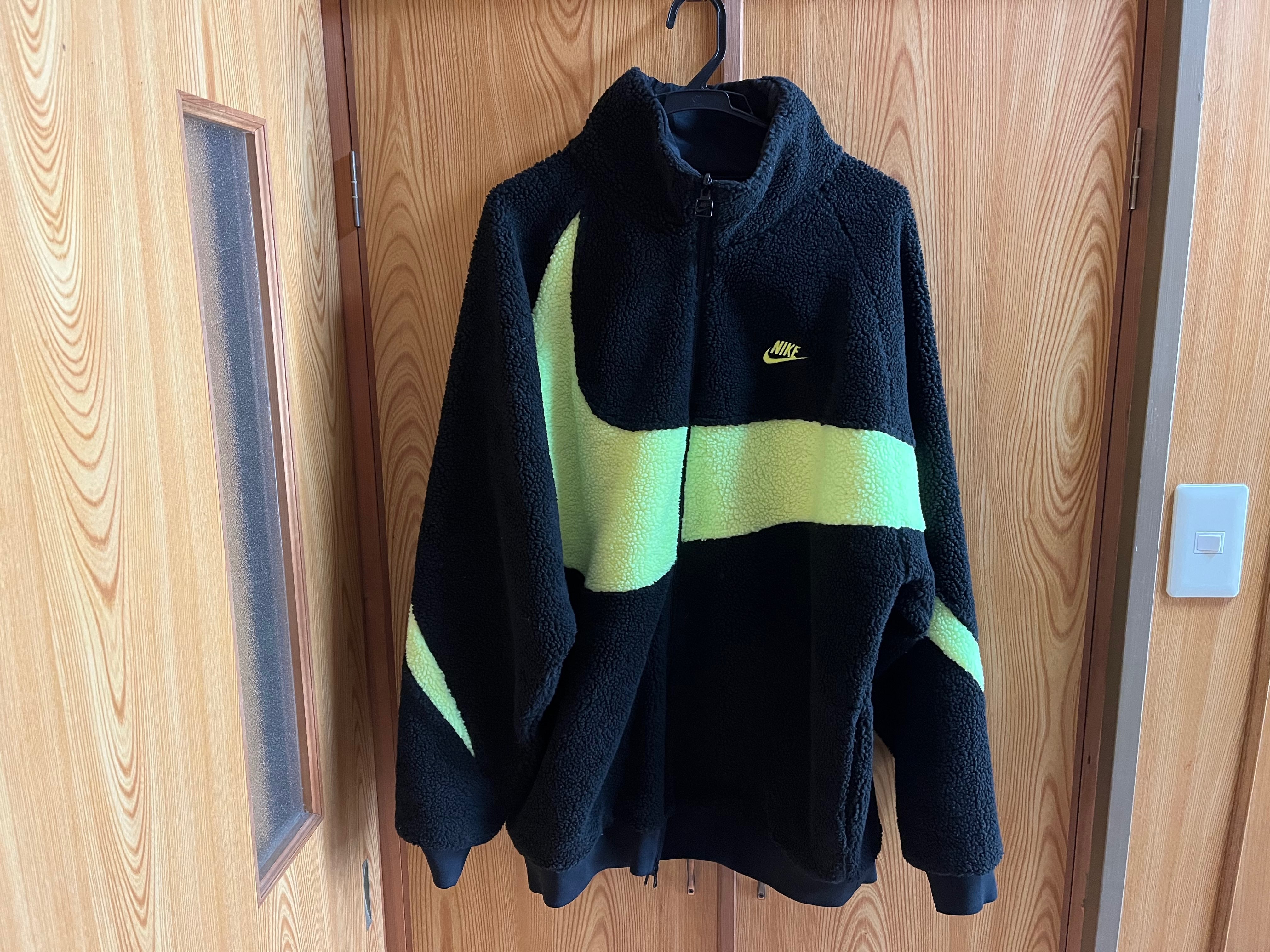 Nike Big Swoosh Reversible Boa Jacket"Black Neon"