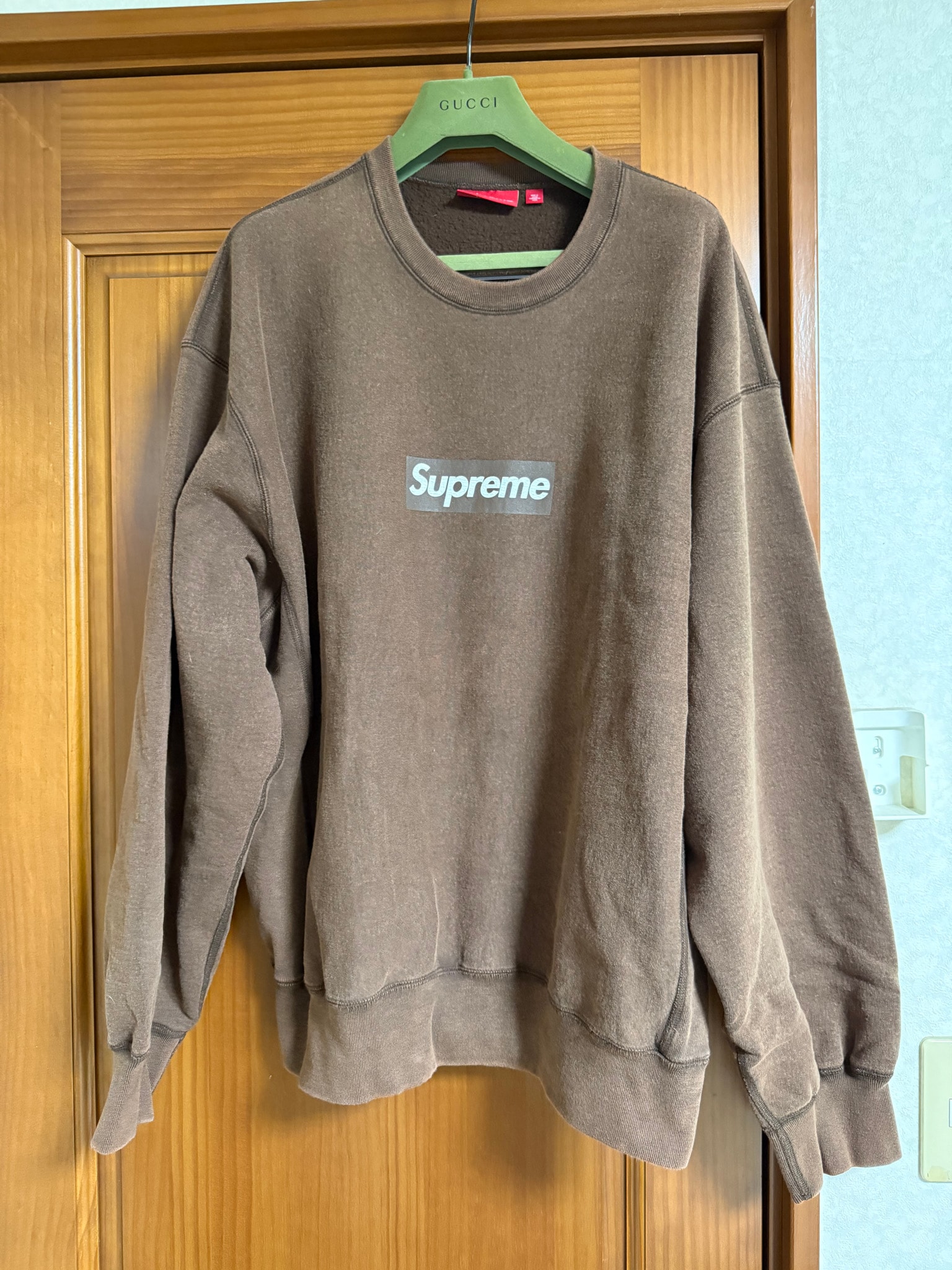 Supreme Washed Box Logo Crewneck "Brown"