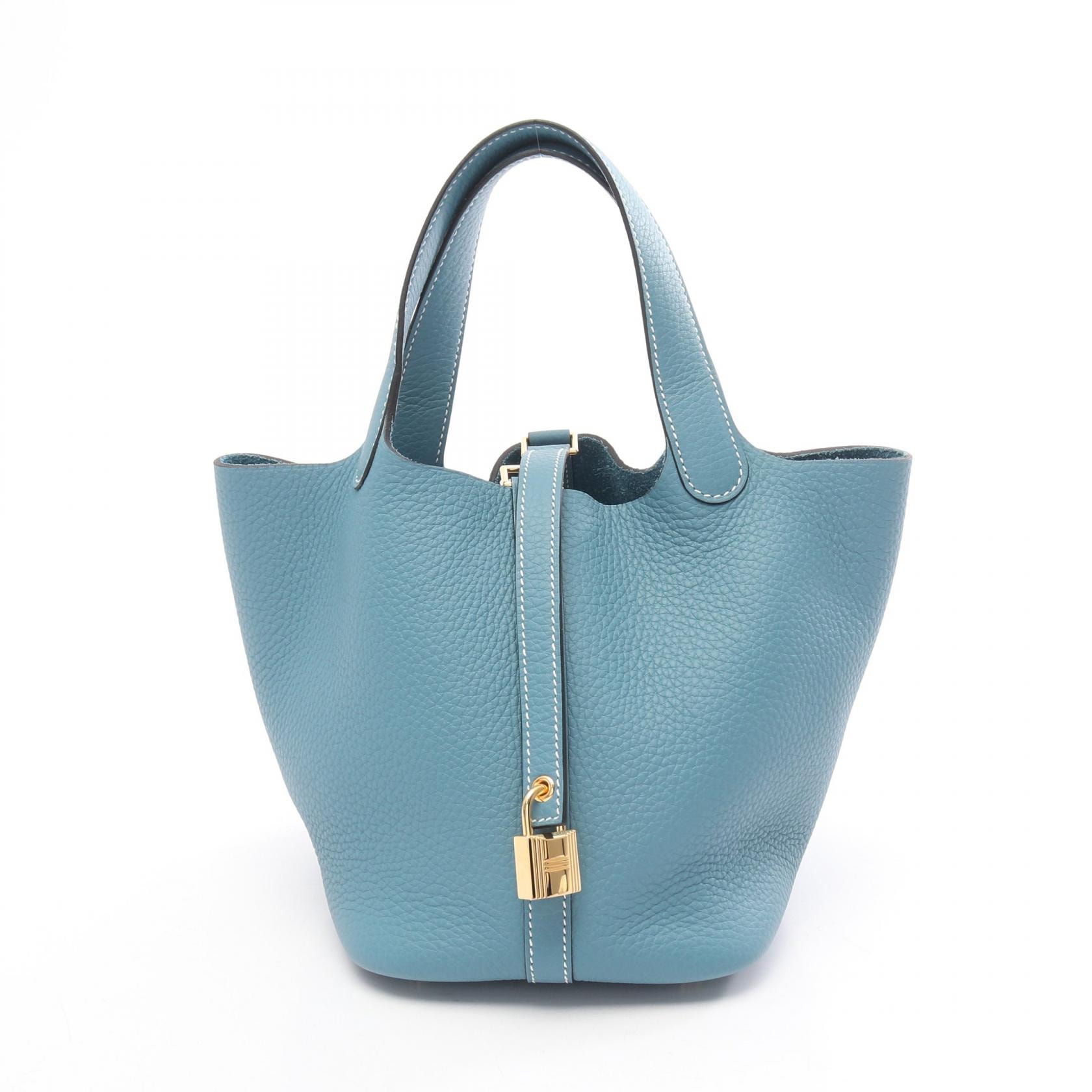 エルメス HERMES ピコタンロックPM ハンドバッグ バッグ レザー トリヨンクレマンス トリヨンクレマンス ニューブルージーン K刻印(2025年製造) レディース ブルー系 【中古】