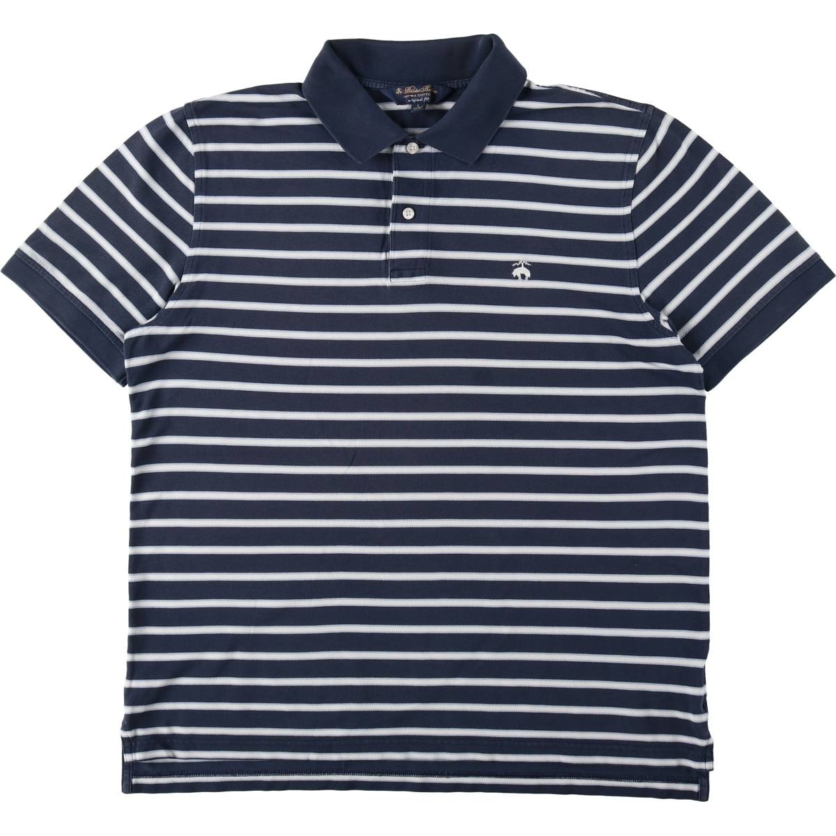 古着 ブルックスブラザーズ Brooks Brothers Original fit マルチボーダー 半袖 ボーダー ポロシャツ メンズL相当/eaa654587