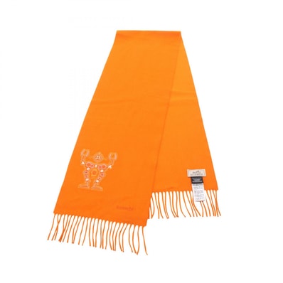 エルメス HERMES ハローミスターファリエール マフラー 衣料品 カシミヤ オレンジ レディース オレンジ系 【中古】