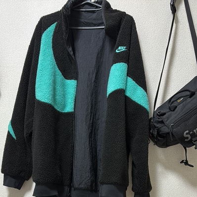 Nike Big Swoosh Reversible Boa Jacket "Black/Hyper Jade"