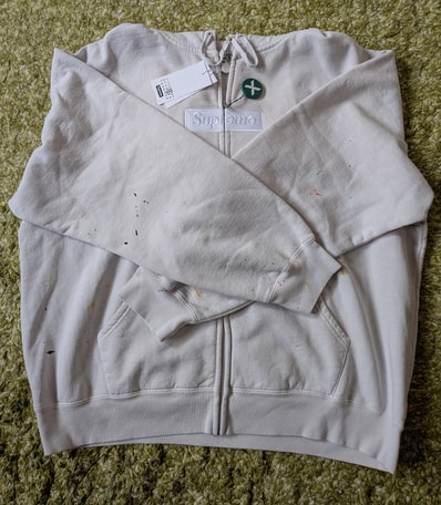 Supreme x MM6 Maison Margiela Box Logo Zip Up Hooded Sweatshirt "White"