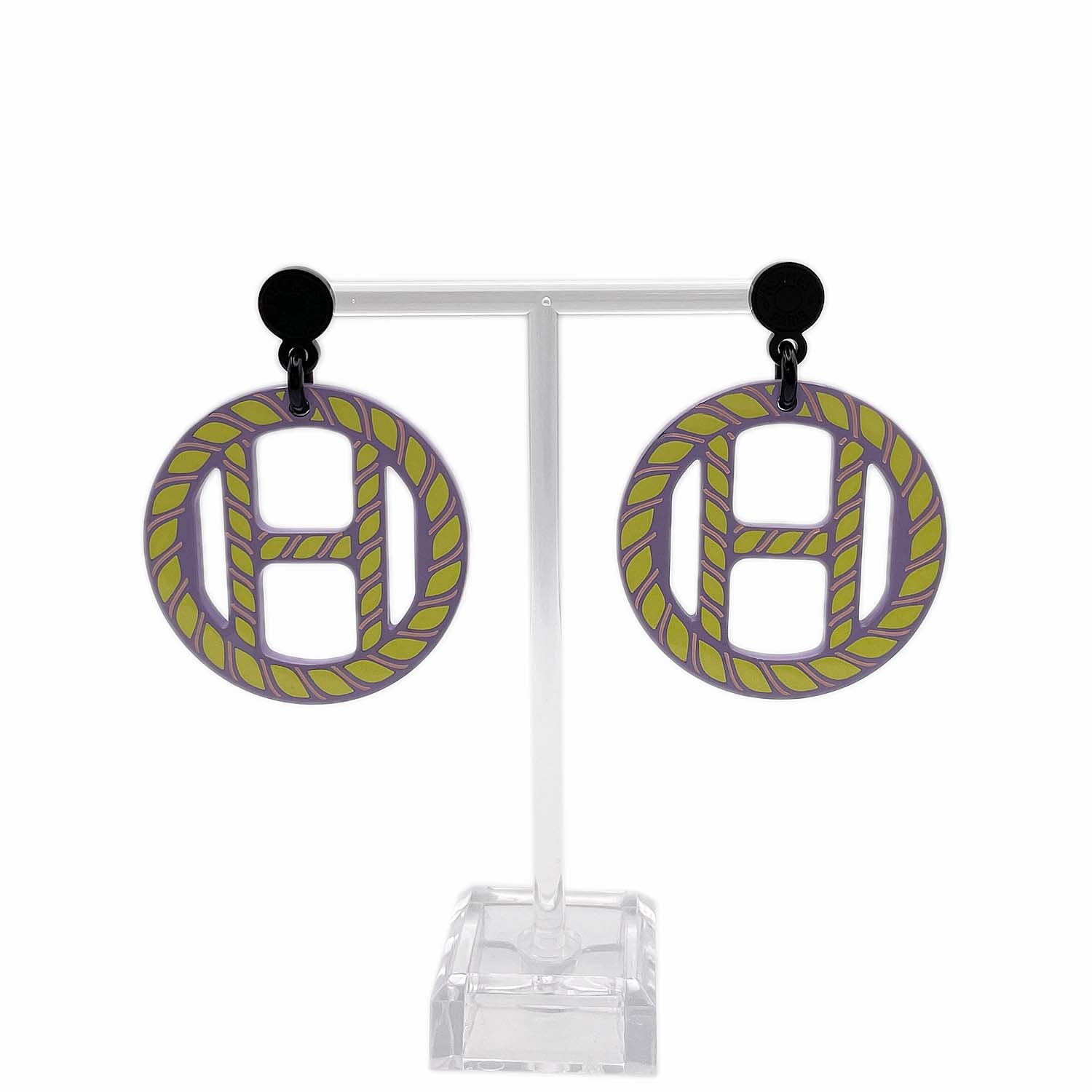 HERMES エルメス Hエキップ セリエ ノーティック ピアス
パープル レディース
【中古】